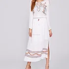 Bohemian Cotton Long Dress Women Casual Beach Maxi Dress Girls Vintage Skirt Robe Clothes STb-0279