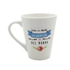 280ml reusable V-shape plain white ceramic porcelain cups and mugs custom