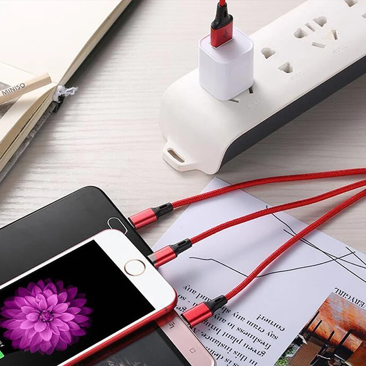 3 in 1 usb cable fast charging 3-in-1 fast charging cable usb fast charging micro cable for iphone, micro, usb c - ANKUX.COM
