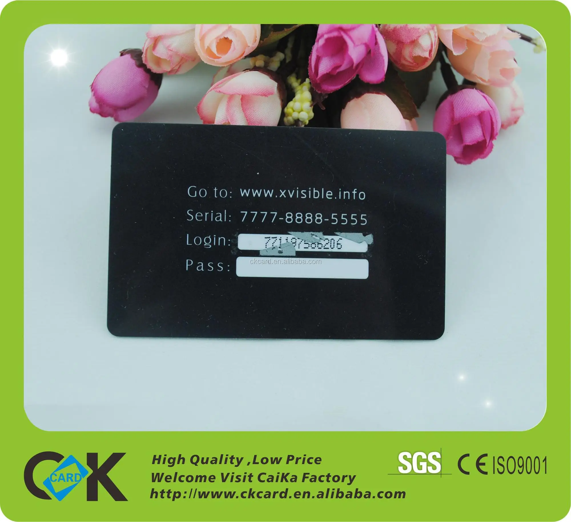 low price pvc scratch card with logo printing