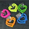wholesale custom statement jewelry colorful neon metal earrings multicolor bamboo hoop earrings for women fashion jewelry