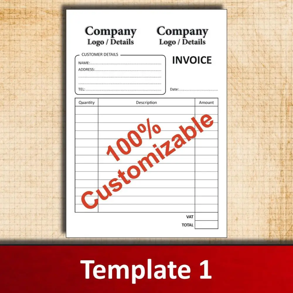 invoice books - no carbon required (ncr) - duplicate/triplicate