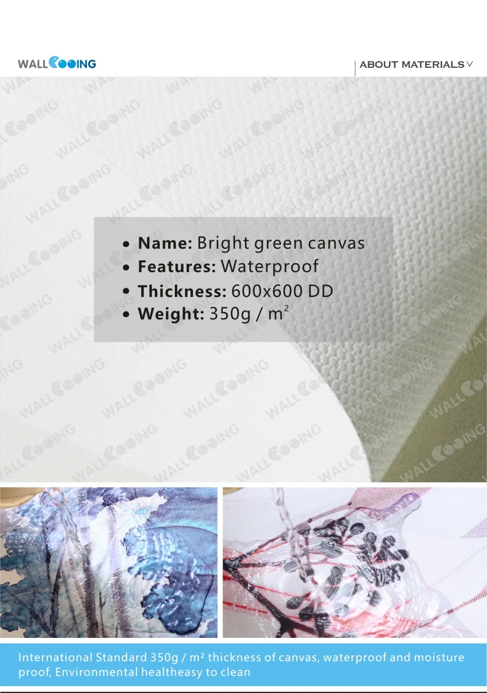 4-1 Waterproof canvas and material description