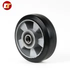 Wheel Small Wheels High Elastic Aluminum Center 200 50 100 Hand Pallet Truck Small Solid Rubber Wheel 5 6 7 8 Inch