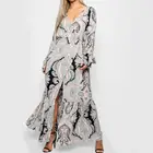Forest wholesale OEM v-neck Boohoo Curve Paisley evening Wrap Maxi Dress for womens 2019 summer