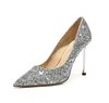 Silver Thin High Heel Female Crystal Bridal Shoe Women Party Dress Shoes