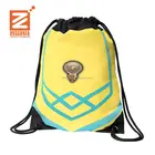 100% QC custom make 210D silkprinting waterproof nylon drawstring backpack bag canvas