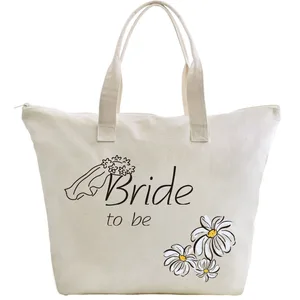 2018 wholesale oem cotton canvas tote bag with zipper custom