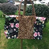 2019 Double Handles Stripe And Floral Leopard Tote Weekenders Bag