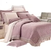 Factory Bulk cheap microfiber Embossed purple elegant bedspread
