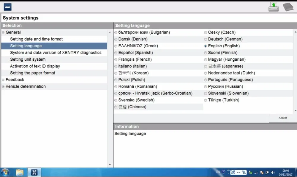 xentry language