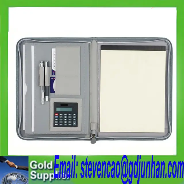 a4 leather folder organizer / presentation hard case file folders / leather file folder with flap