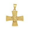 gold plated men cross Jesus head pendant stainless steel cross necklace jesus piece necklace cross religious necklace pendant
