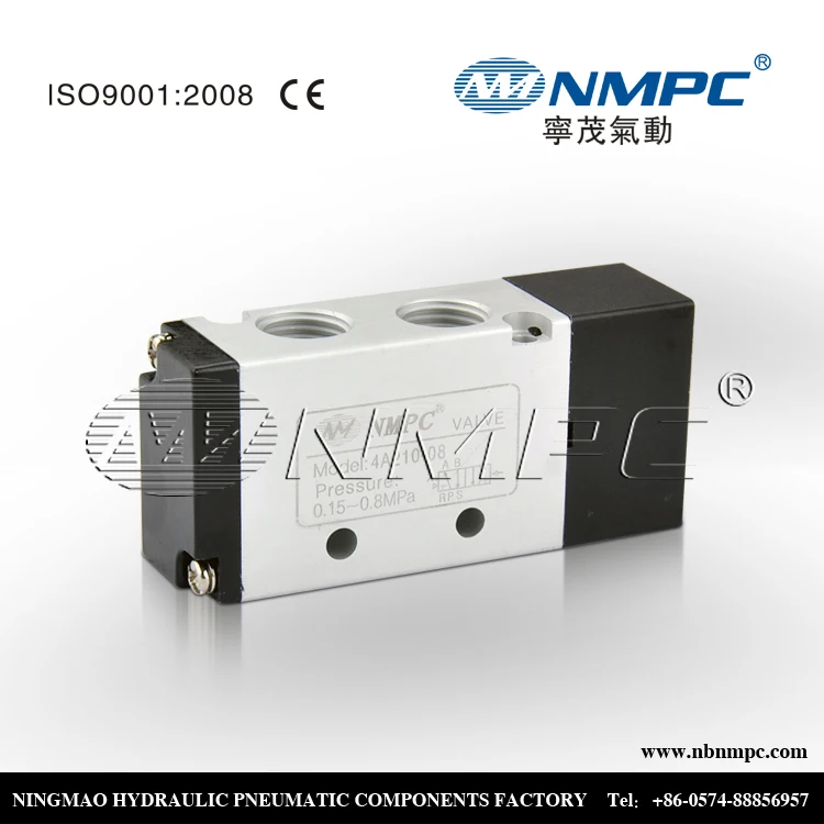 Airtacソレノイドバルブ24vdc4v210- 08、 インチ1/4、 5方弁マニホールド、 空気方向バルブ、 0.15~0.8mpa、 ledコネクタ仕入れ・メーカー・工場