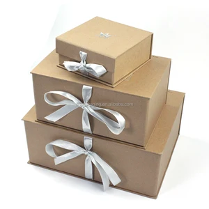 kraft paper gift box with ribbon for clothing