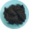 6D 64mm garment waste black dyed recycled polyester staple fiber