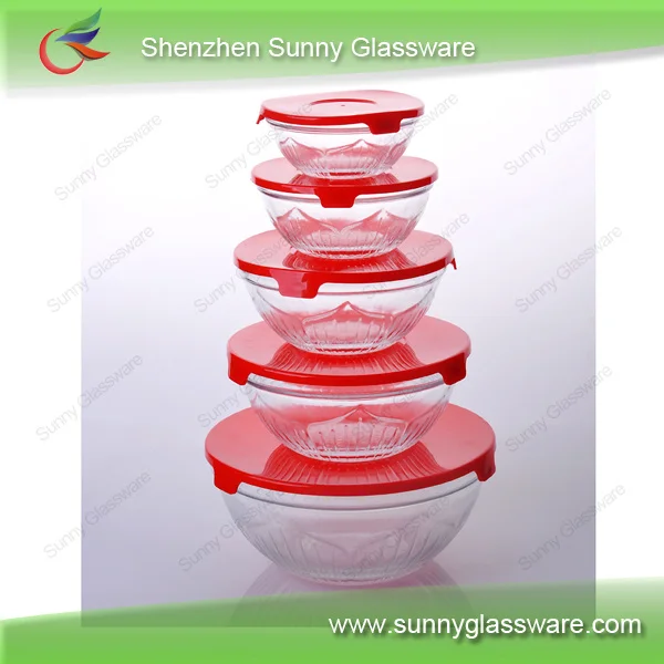 High Borosilicate Heat Resistant Glass Oven Bowl with Lid c