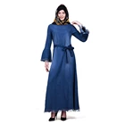 Zakiyyah ZK014 New design 2019 muslim denim abaya women islamic dress