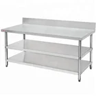 Industrial Table Table Kitchen Equipment Industrial Square Legs 3 Tiers Stainless Steel Work Table For Sale/Heavy Duty Capacity Kitchen Work Bench