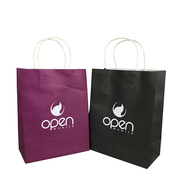 oem custom luxury gift craft shopping white kraft paper bag