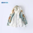Plain color white long georgette scarf silk satin shawl