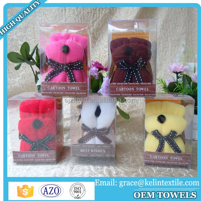 promotional gifts cake dog gift towel with pvc box