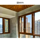 Clearing Telescopic Double Hung DJYP W122A Kitchen Garden Open Side Swing Window with Aluminum Jalousie