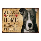Home Decor Bar Wall Art Painting Home Without The Dog Warning Dogs Metal Sign Tin Poster