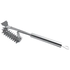 WCS332 Stainless Steel Handle BBQ Cleaner Brush 3 Head Steel Cleaning Brush With Beer Opener