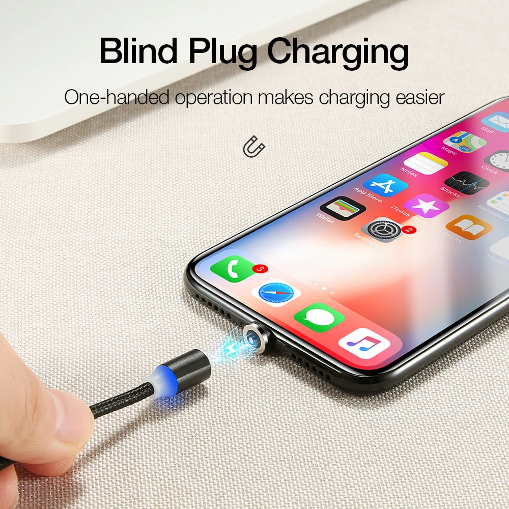 Hot Amazon Light Micro Type C Multi 3 in 1 Nylon Braided Automatic Adsorption Magnetic USB cable wire - ANKUX.COM
