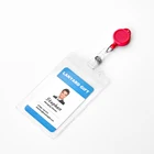 Huacheng plastic id card holder simple sleeve with lanyard lace
