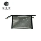 small silver shiny pvc toiletry pouch bag case make-up cosmetic