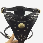 Genuine cowhide luxury dog chest strap spiked leather large dog harness