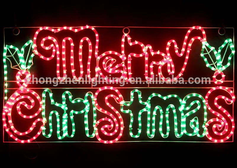 Festive Glittery Outdoor Commercial Led Illuminated Merry Christmas