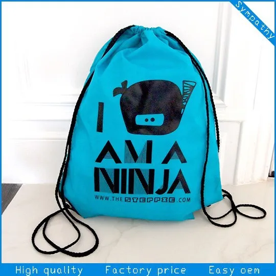 cute 201D nylon drawstring bags backpacks for kids
