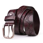 new design high quality genuine vegetable tanned leather custom belt