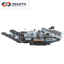 Zenith 496 tph mobile power screen jaw crusher, wheeled mounted crushing plant