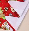 Eco friendly cotton elastic knitted red bear custom printed fabric for dress