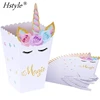 Rainbow Unicorn Popcorn Boxes for Baby Shower Birthday Party Decorations Supplies Popcorn Box Unicorn Party Favor PB003-2