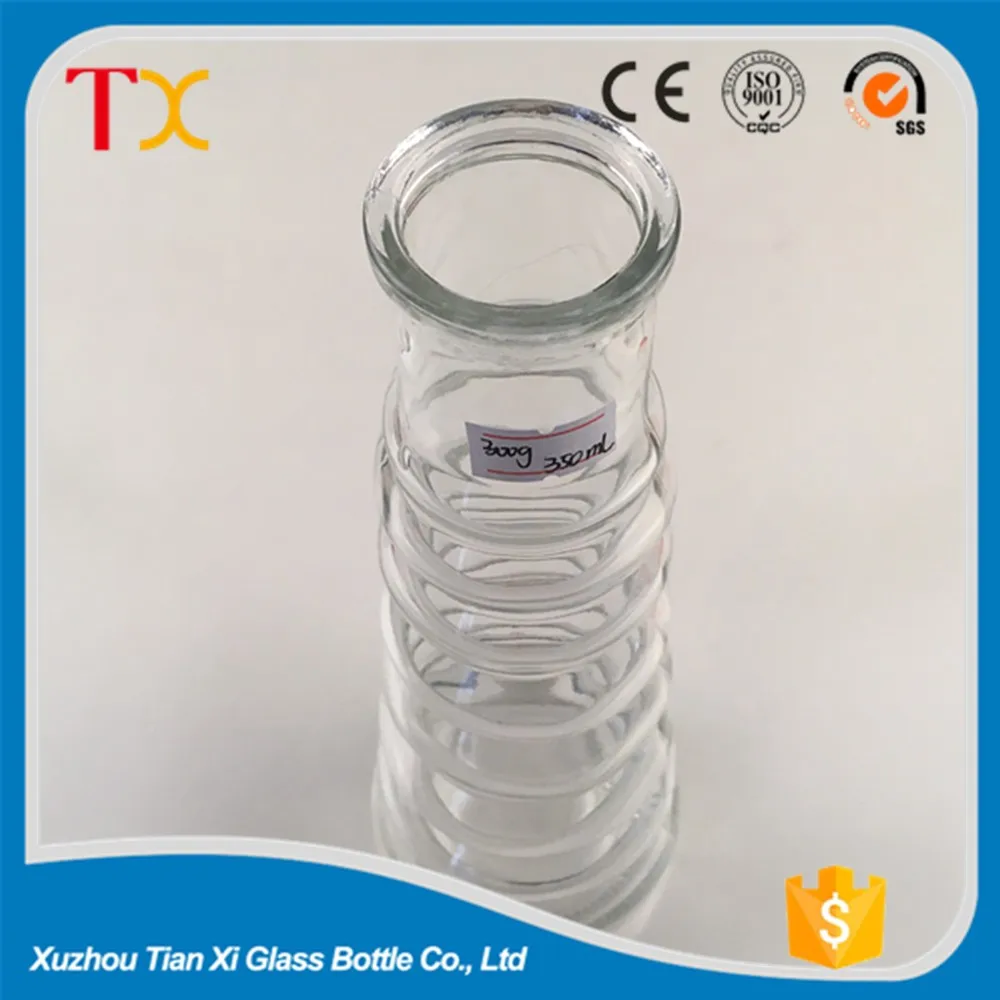 Clear round shape glass vase for table decoration