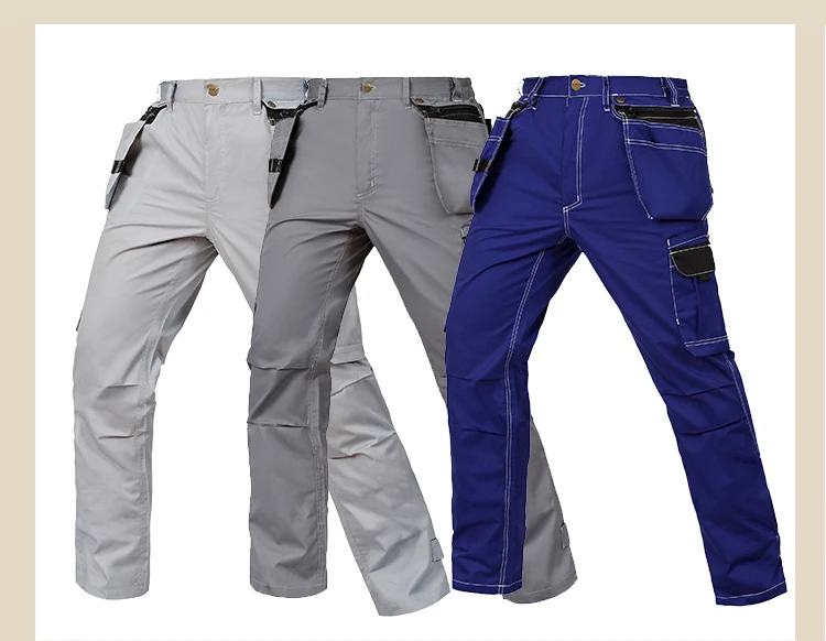 Men working pants summer thin style multi-pockets work trousers high quality wear-resistance factory worker mechanic cargo pants (8)