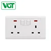 VGT Wall Socket Exporter British Standard Single Pole Double 13A Switch Socket With Neon