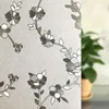3D Flower pattern embossed frosted glass door covering sticker stained decorative Static cling Window Film