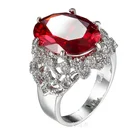 Luxury Jewelry Big Ruby Zircon Wedding Rings for Women
