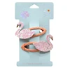 hotsale glittering swan clips on hair pink swan clips elegant hair ribbon clips