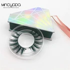 Wholesale Private label holographic diamond box with mink eyelashes,100% handmade faux mink eyelash vendors Supplies
