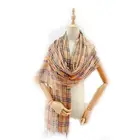 Thin section Ladies hijab scarf super soft hand knitting plaid shawl scarf