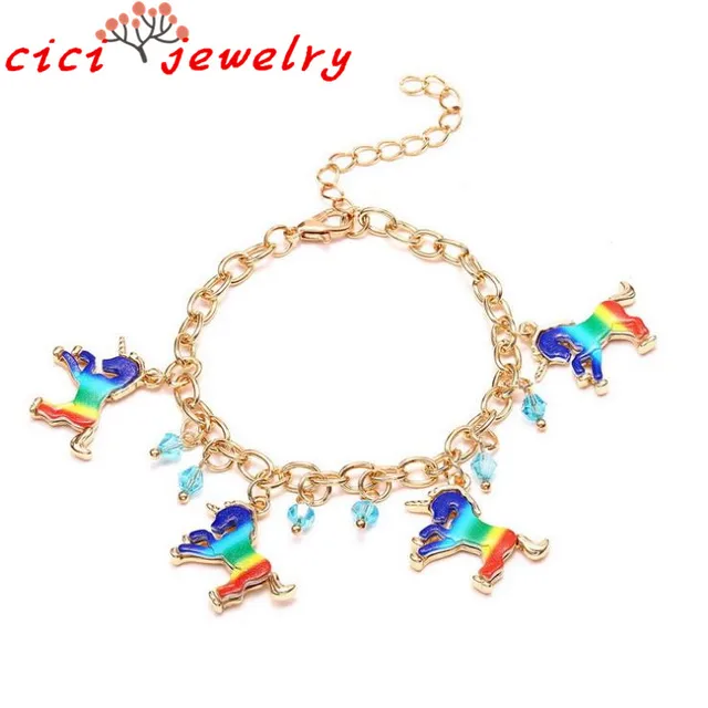 rainbow pendant bracelet