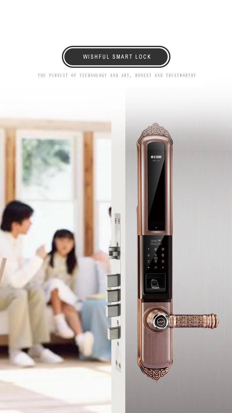 Strong mortise auto wood zigbee wireless card reader door lock for Netherlands - ANKUX.COM