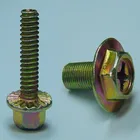 Fast Delivery M8 M10 4.8 Grade Yellow Zinc Hollowed Head Philips Flange Bolt With Serration DIN6921